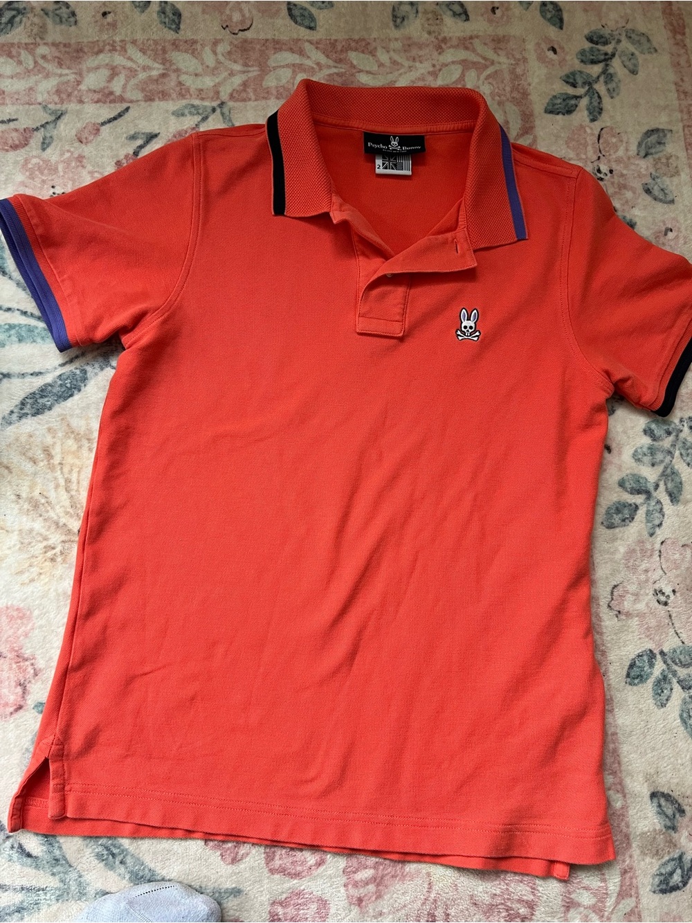 Psycho Bunny salmon Orange Polo with Contrast Trim
